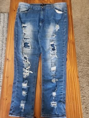 CG Jeans Distressed Skinny Jeans Medium Wash Size 22W